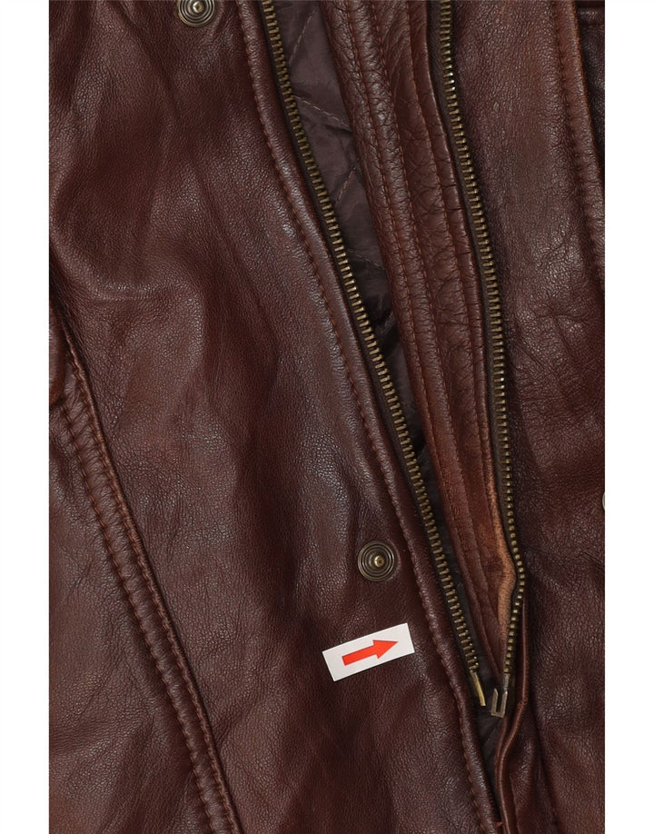 MAESTRO ARTIEIANO Veste en cuir pour homme UK 44 2XL Cuir marron