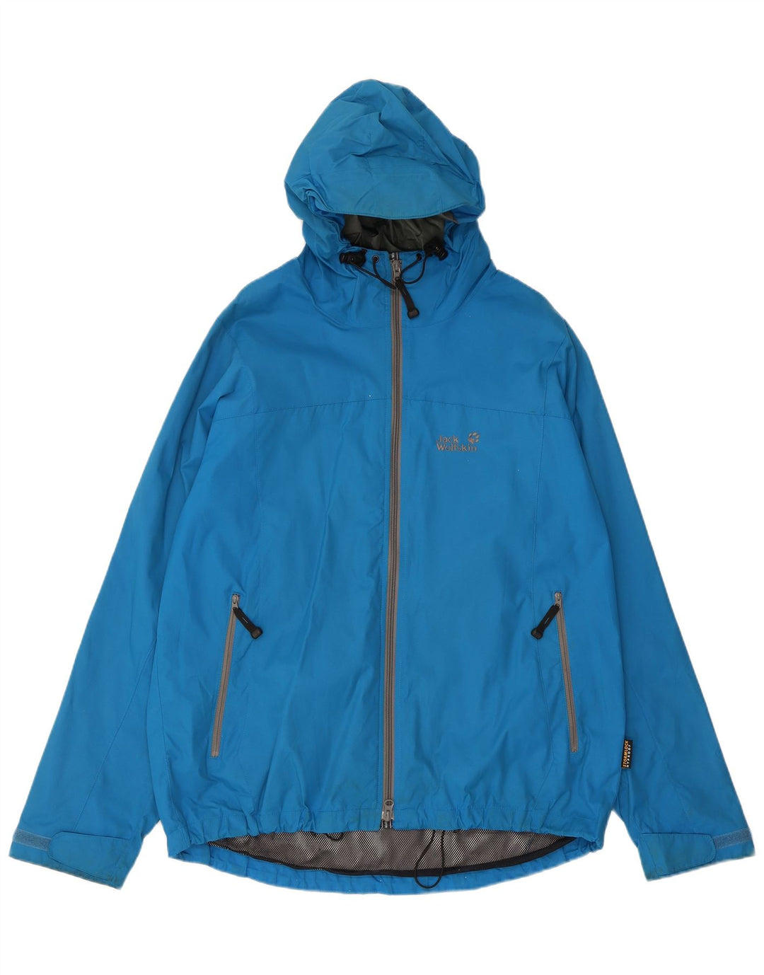 JACK WOLFSKIN Veste de pluie à capuche pour homme UK 40 Large Bleu Polyamide