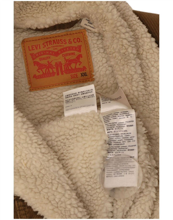 LEVI'S Veste en velours côtelé Sherpa pour homme UK 44 2XL Beige Coton