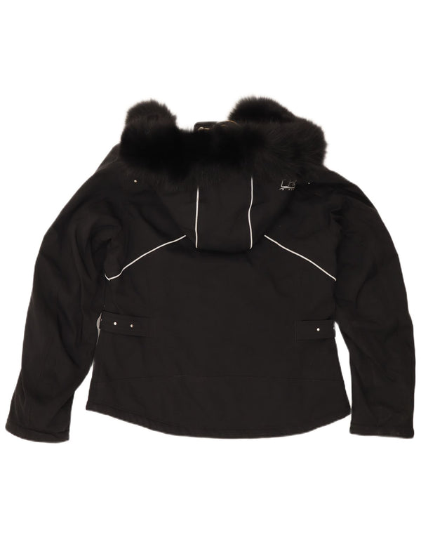 WEST SCOUT Veste coupe-vent à capuche pour femme UK 14 Large Noir Nylon