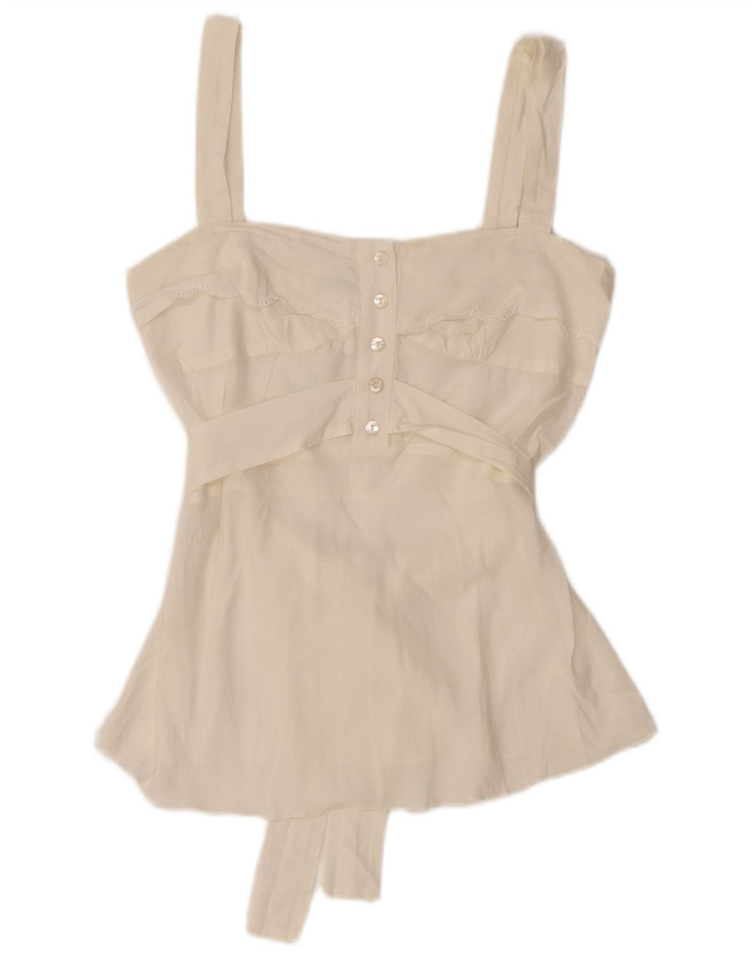 GUESS BY MARCIANO Chemisier court sans manches pour femme UK 8 Small Blanc