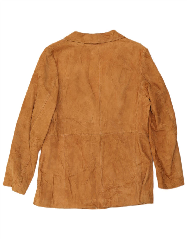 Veste en daim femme VINTAGE IT 46 grand cuir beige