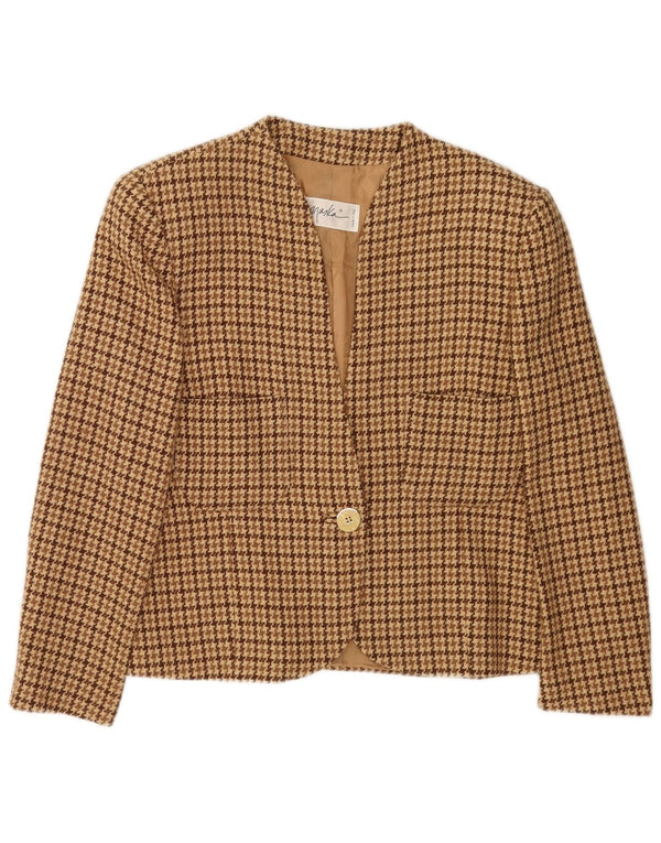 Maska Veste blazer à manches 3/4 pour femme IT 44 Pied-de-poule beige moyen