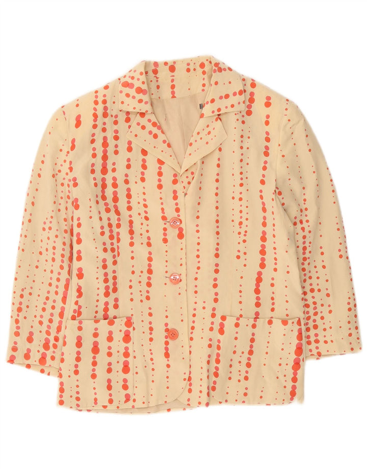 vintage Femmes 3/4 Manches 3 Bouton Blazer Veste US 10 Grand Beige Repéré