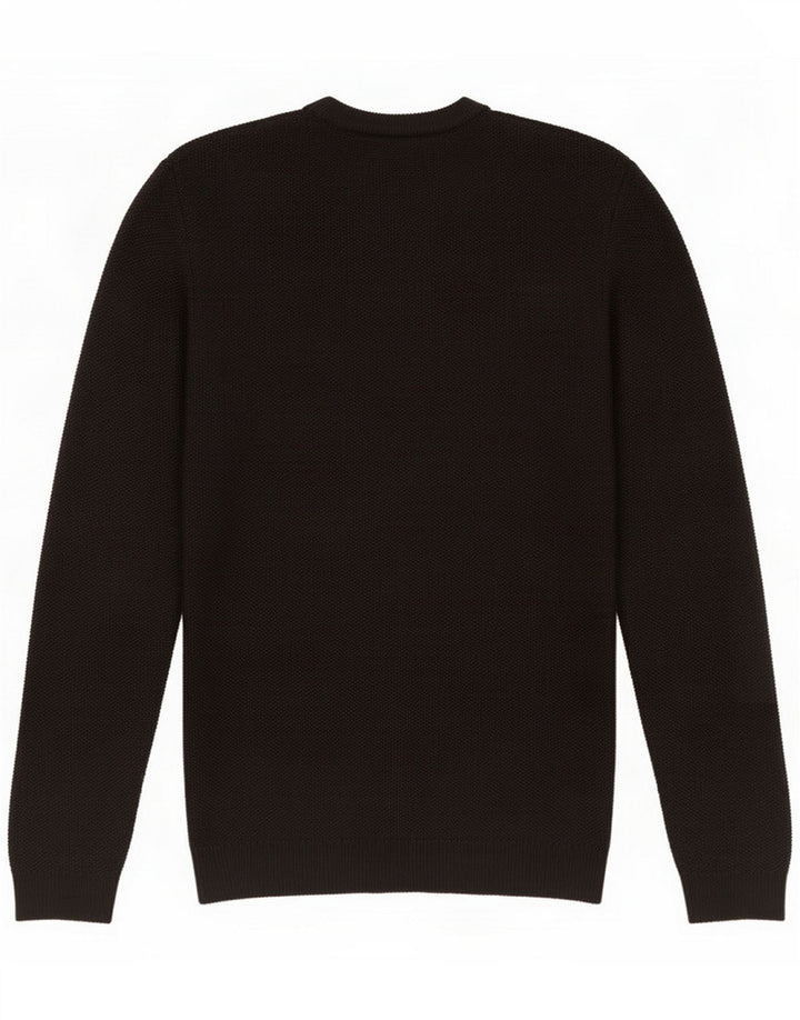 Reiss Pull à col rond pour homme en laine noire moyenne