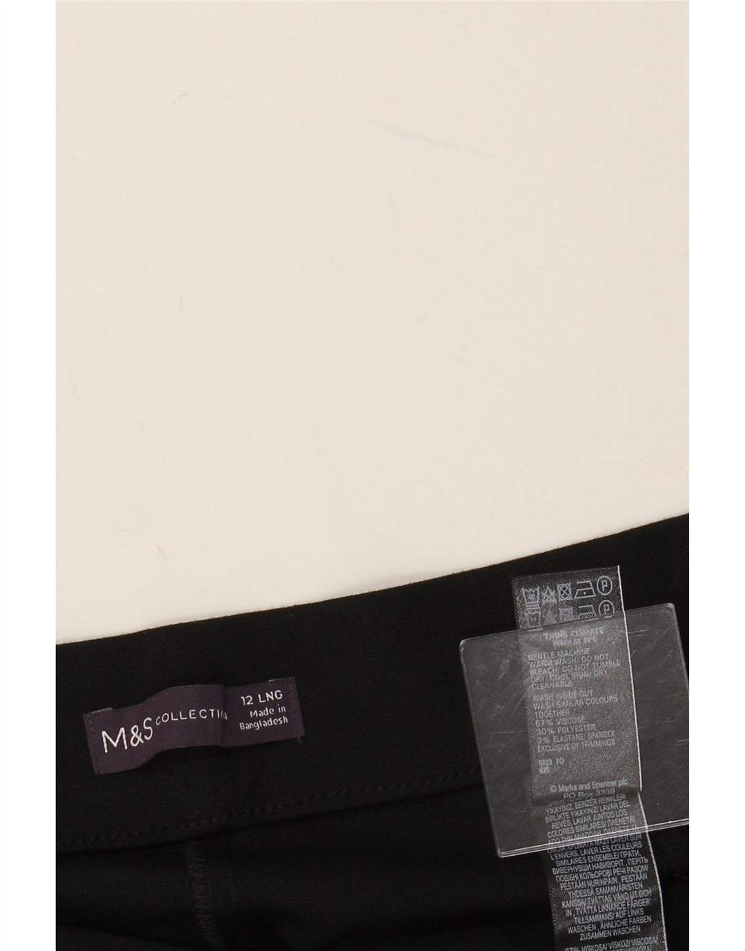 MARKS & SPENCER Pantalon décontracté droit pour femme UK 12 Medium W30 L30 Noir