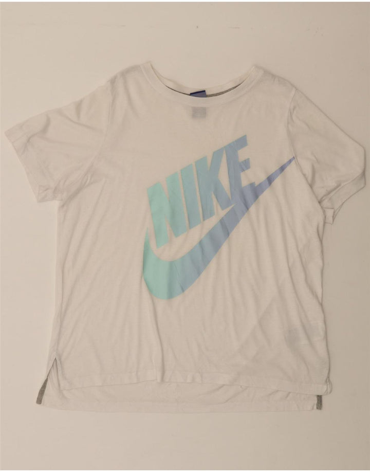 NIKE Mens Graphic T-Shirt Top XL White Polyester Vintage Nike and Second-Hand Nike from Messina Hembry 