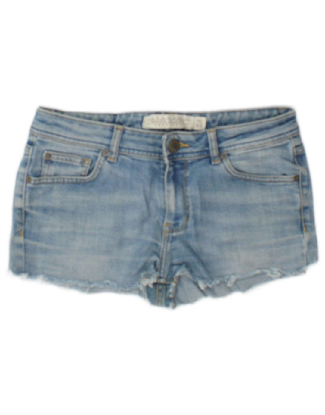 Zara Womens Denim Hot Pants EU 40 Medium W30 Bleu Coton