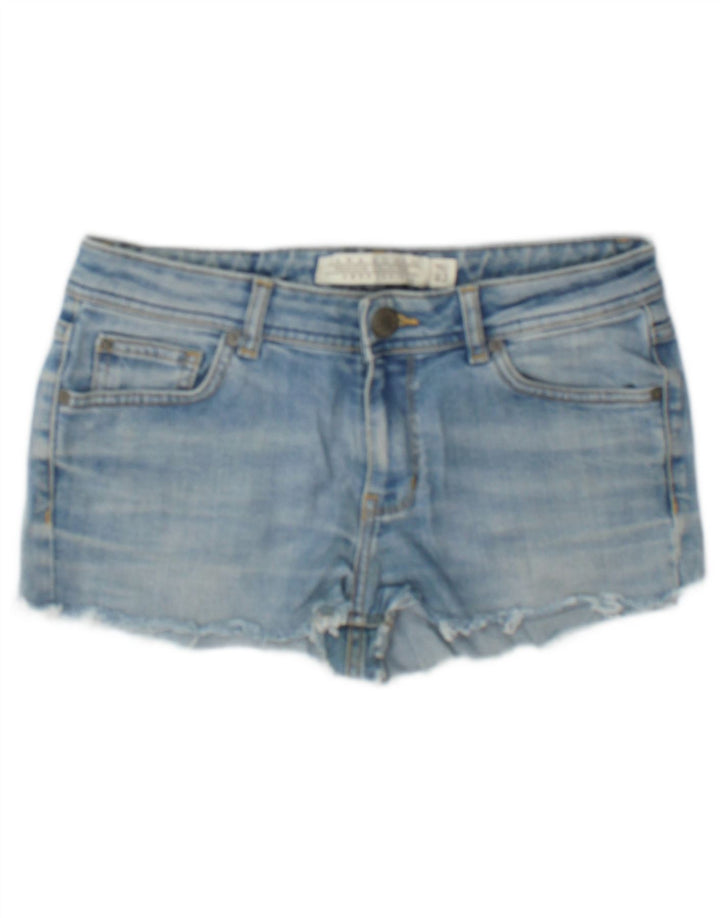 Zara Womens Denim Hot Pants EU 40 Medium W30 Bleu Coton