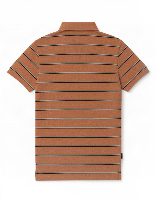 Superdry Polo Homme Petit Coton Rayé Orange
