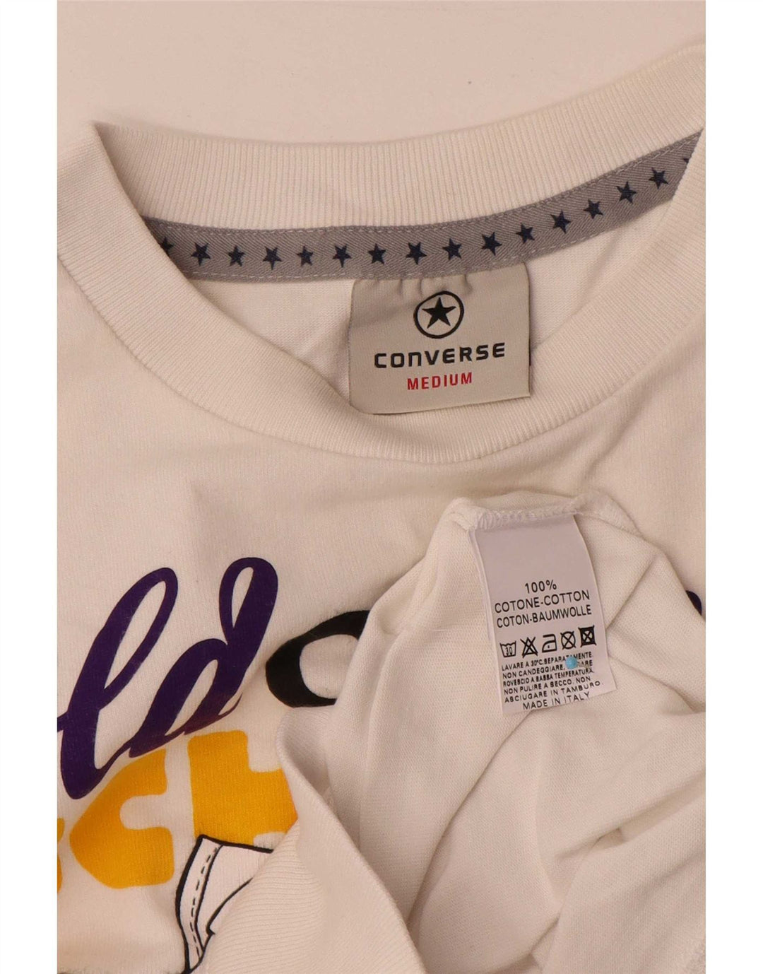 Converse Sweat-Shirt Graphique Homme Blanc Moyen Coton
