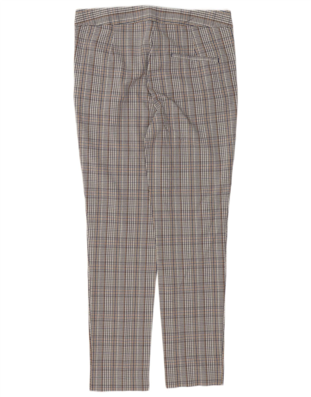 Pantalon Chino Slim Femme Zara Moyen W30 L27 Gris Carreaux Viscose