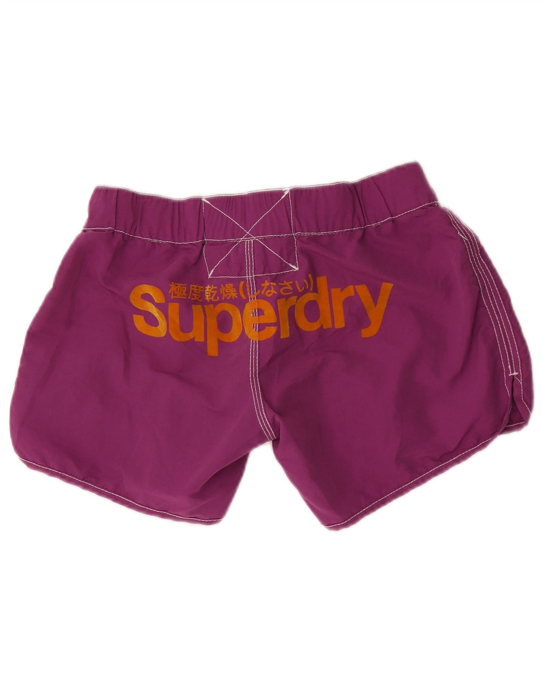 Superdry Short de Bain Graphique Femme UK 12 Violet Moyen Polyester