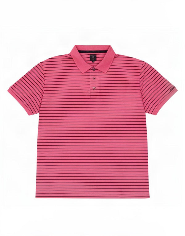 James Pringle Polo Homme XL Rose Rayé Coton