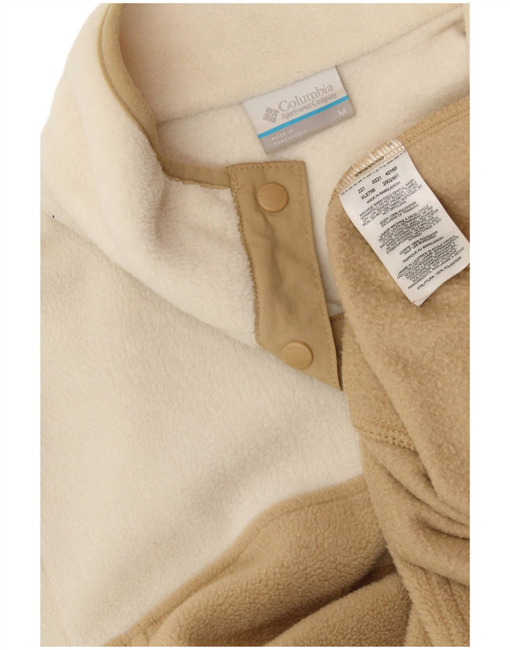 COLUMBIA Pull court en polaire pour femme UK 14 Medium Blanc Colorblock