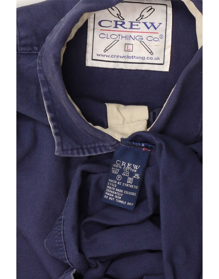 Crew Clothing Chemise pull pour homme en coton bleu marine Taille L