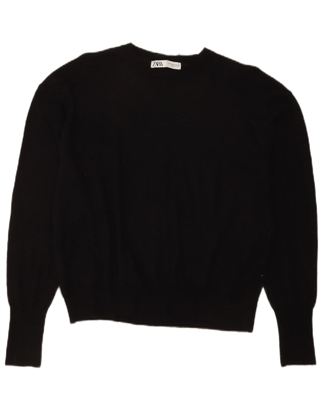 Zara Pull surdimensionné à col bateau pour femme UK 14 Noir moyen