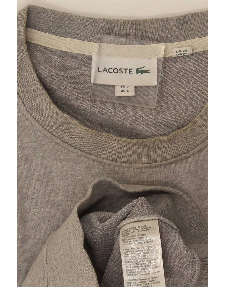 Lacoste Mens Graphic Sweatshirt Jumper Taille 5 Grand Coton Gris