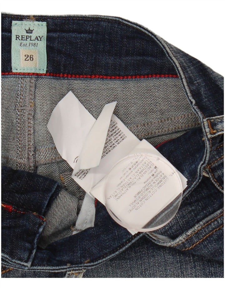 REPLAY Short en Jean Femme W26 Petit Bleu Coton