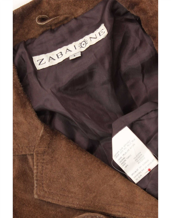 Zabaione Veste en daim pour femme UK 14 Grand cuir marron