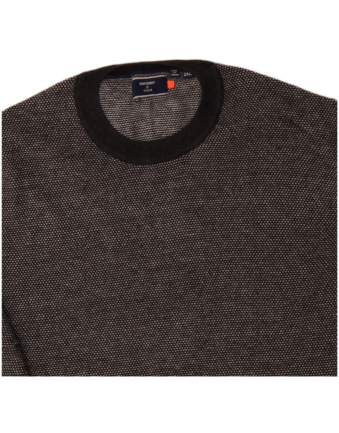 SUPERDRY Pull à col rond pour homme 2XL Gris Coton