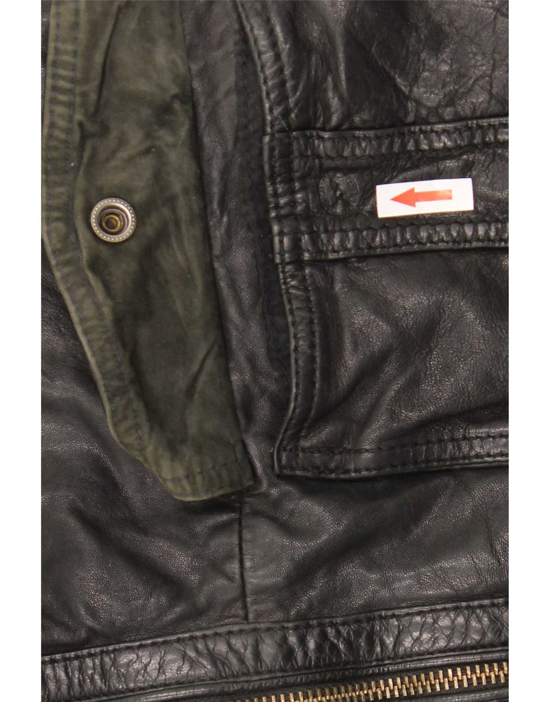 Massimo Dutti Veste en cuir pour homme UK 42 XL Peau de mouton noire