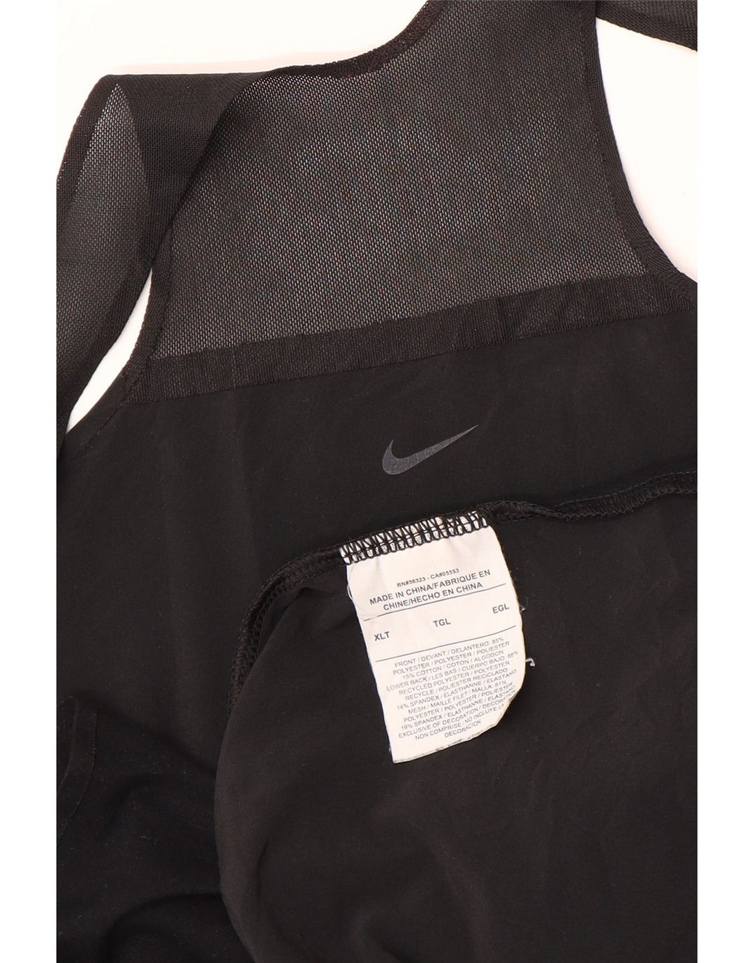NIKE Débardeur Femme UK 18 XL Noir Colourblock Polyester