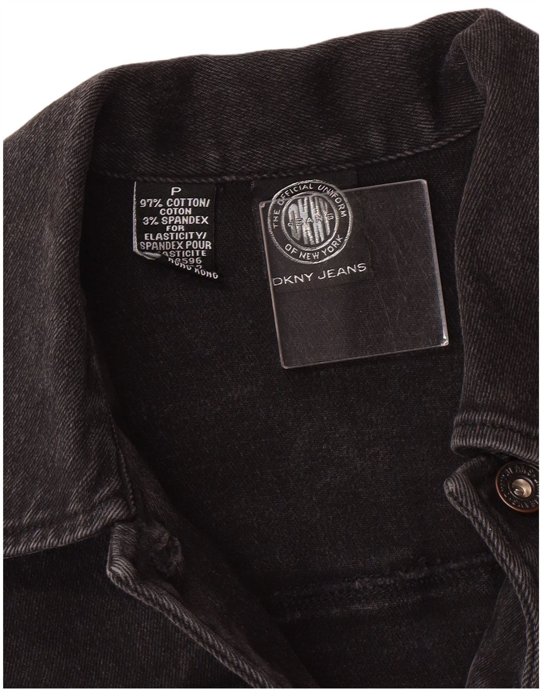 Dkny Womens Petite Denim Veste en jean UK 6 XS Noir Coton Classique