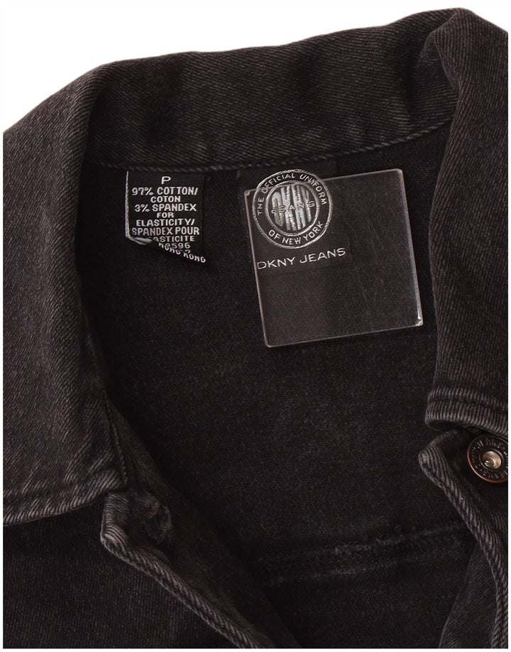 Dkny Womens Petite Denim Veste en jean UK 6 XS Noir Coton Classique
