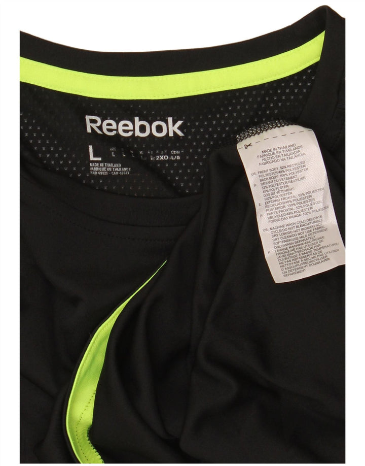 Reebok Haut à manches longues pour hommes Noir Polyester