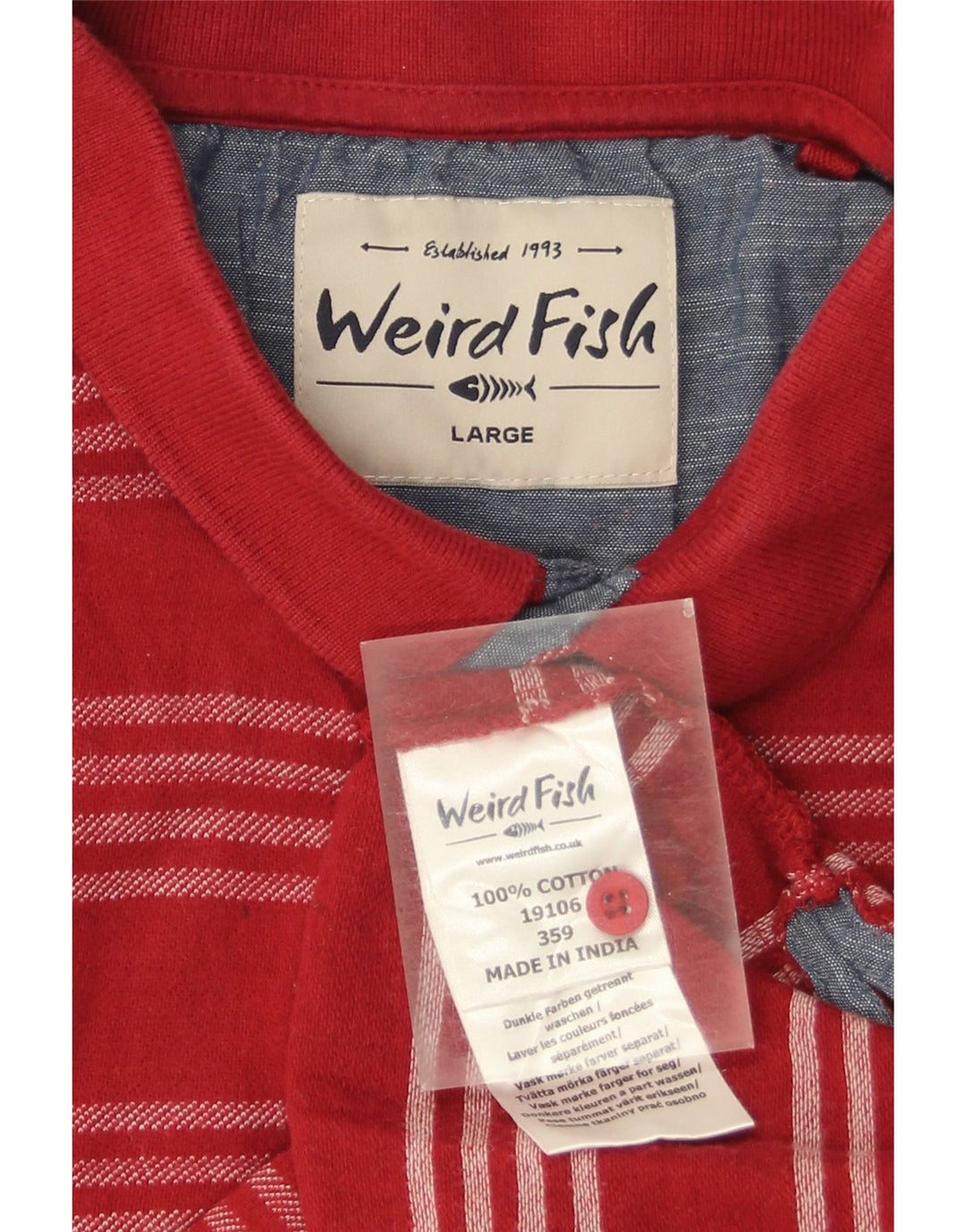 Weird Fish Polo Homme Grand Coton Rayé Rouge