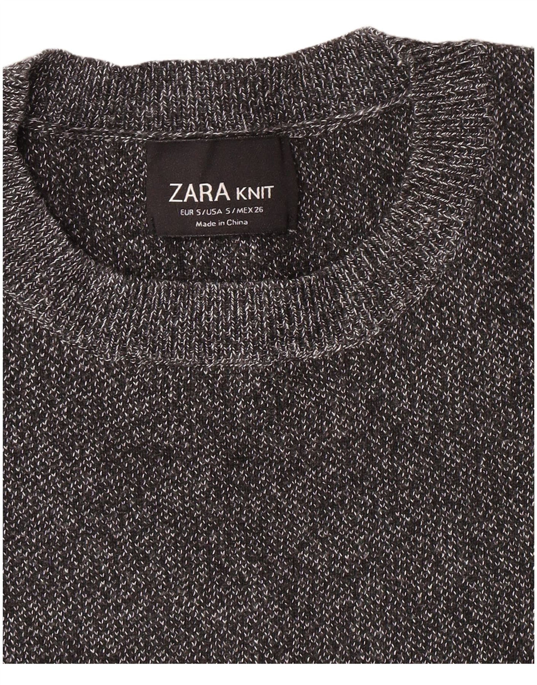 ZARA Womens Crop T-Shirt Top UK 8 Petit Gris