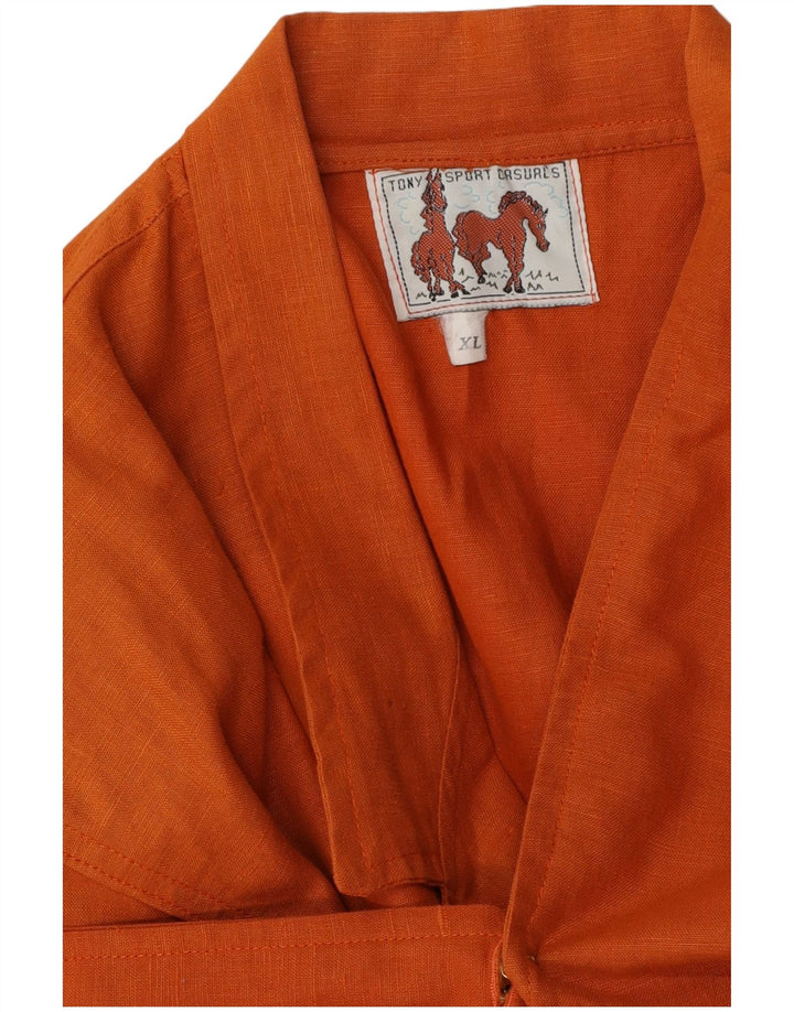 vintage Femme 1 Bouton Blazer Veste UK 18 XL Orange