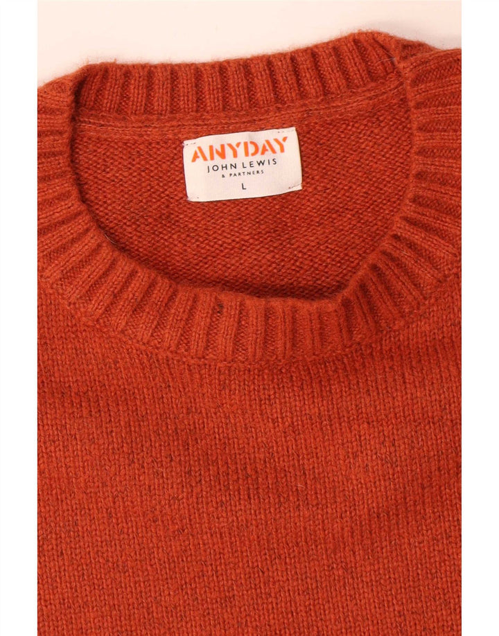 John Lewis Pull à col rond pour homme en coton orange Taille L