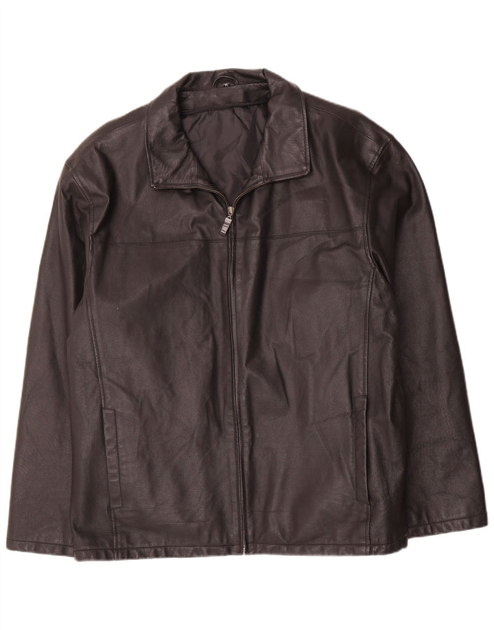 Angelo Litrico Veste en cuir pour homme UK 42 XL Noir