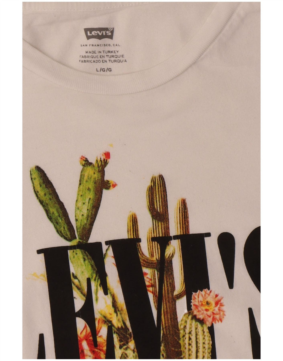 Levi's T-Shirt Graphique Homme Blanc Large Coton