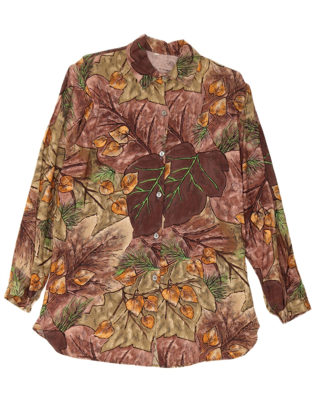 chemise femme vintage UK 14 Viscose florale multicolore moyenne