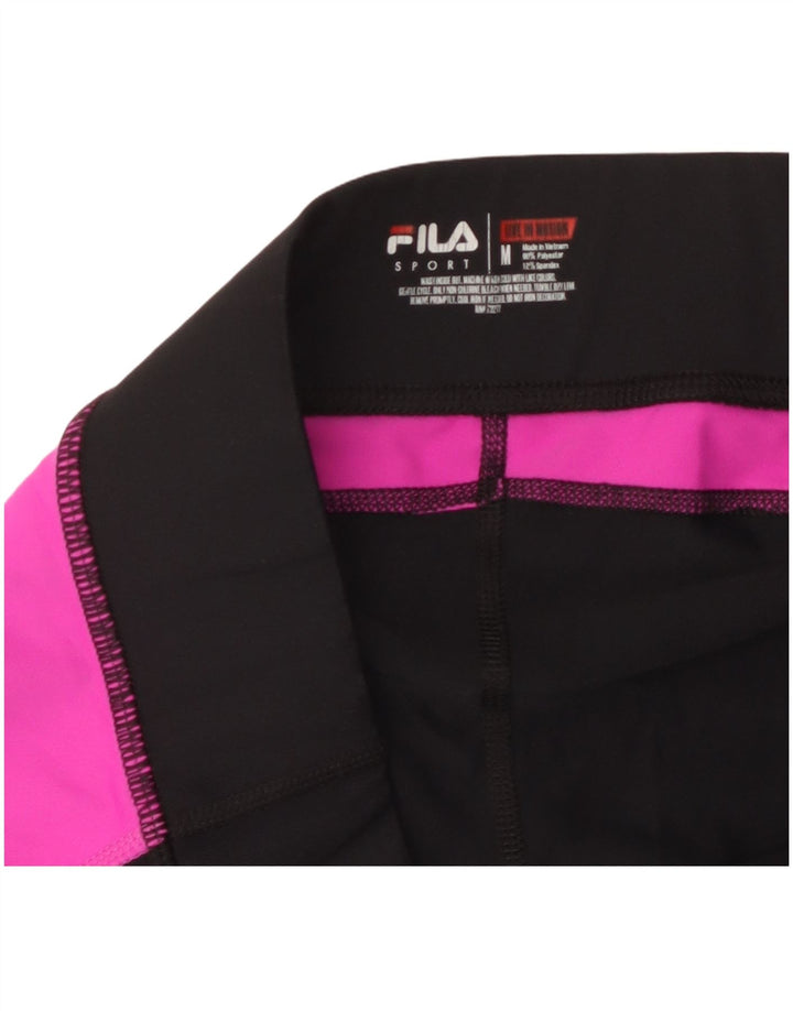 Fila Leggings Capri Femme UK 44 Polyester Colorblock Noir Moyen