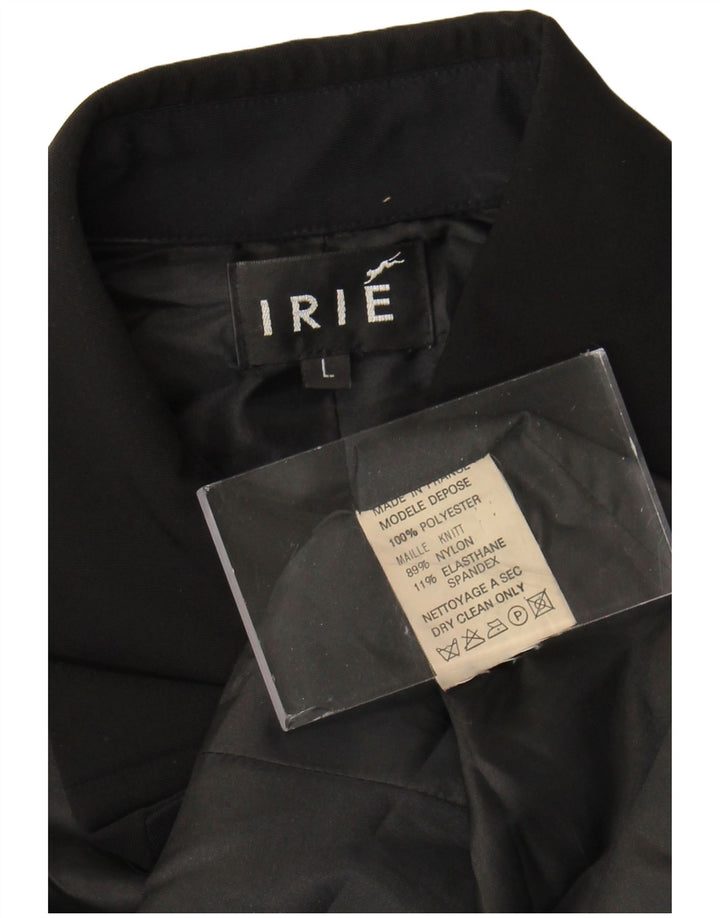 vintage Femme 6 Bouton Blazer Veste UK 14 Grand Polyester Noir