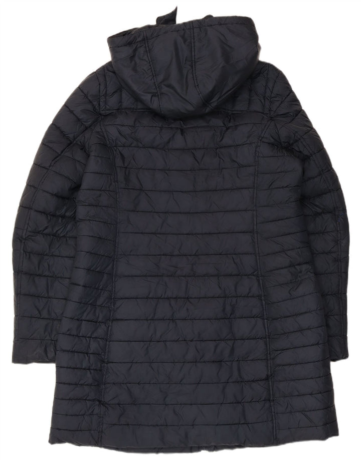 Joules Manteau matelassé à capuche pour femme UK 16 Large Bleu Marine Polyester