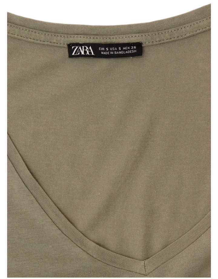 Zara Robe trapèze pour femme UK 10 Petit Kaki