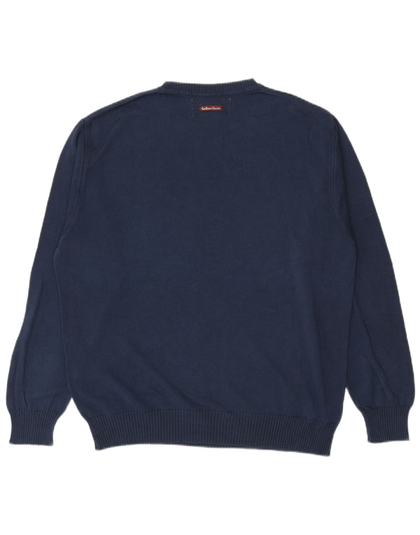 Marlboro Classics Pull col rond homme en coton bleu marine moyen