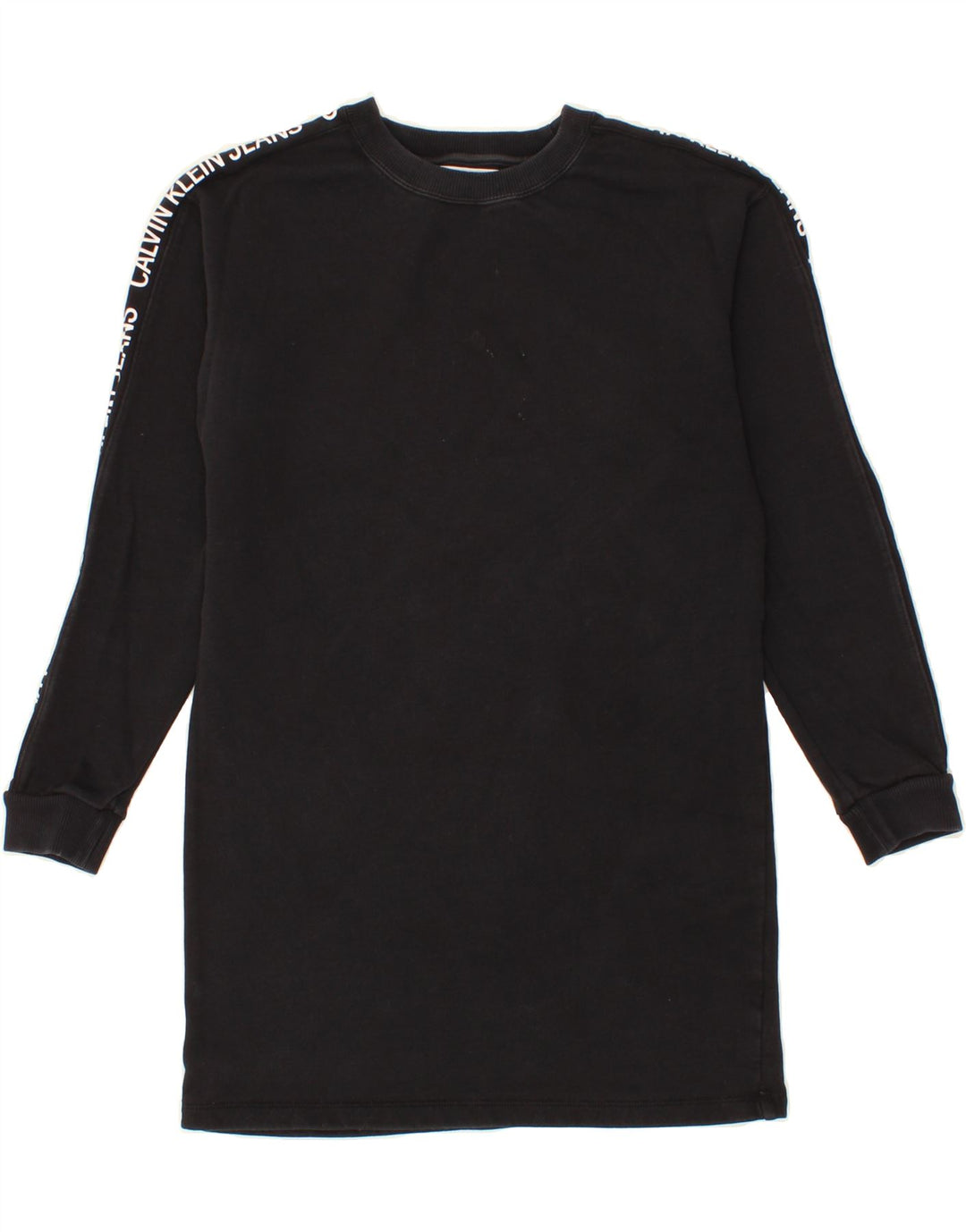 CALVIN KLEIN Womens Oversized Longline Sweatshirt Jumper UK 10 Small Black Vintage Calvin Klein and Second-Hand Calvin Klein from Messina Hembry 