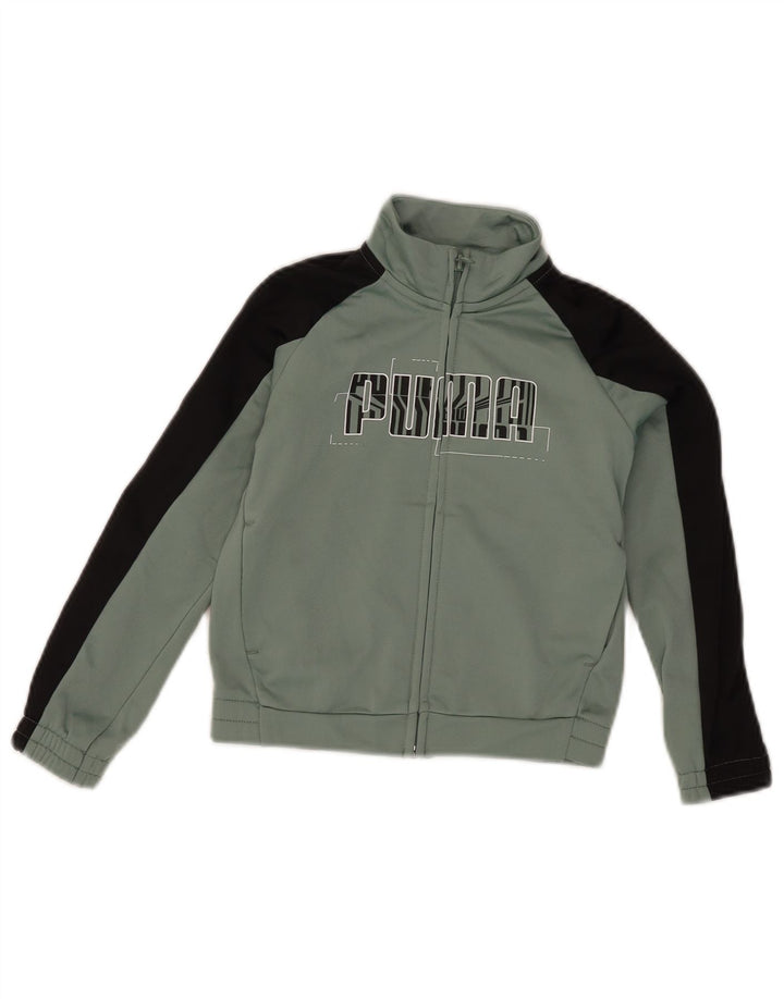 Puma Veste de Survêtement Graphique Garçon 5-6 Ans Vert Colorblock