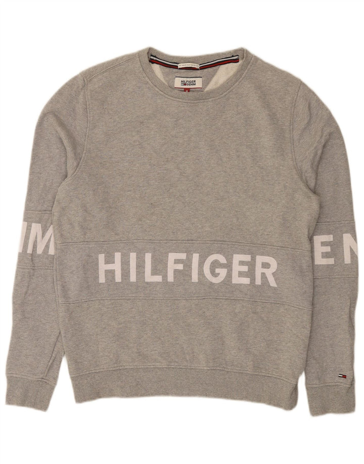 Tommy Hilfiger Sweat-Shirt Graphique Homme Gris Moyen Coton