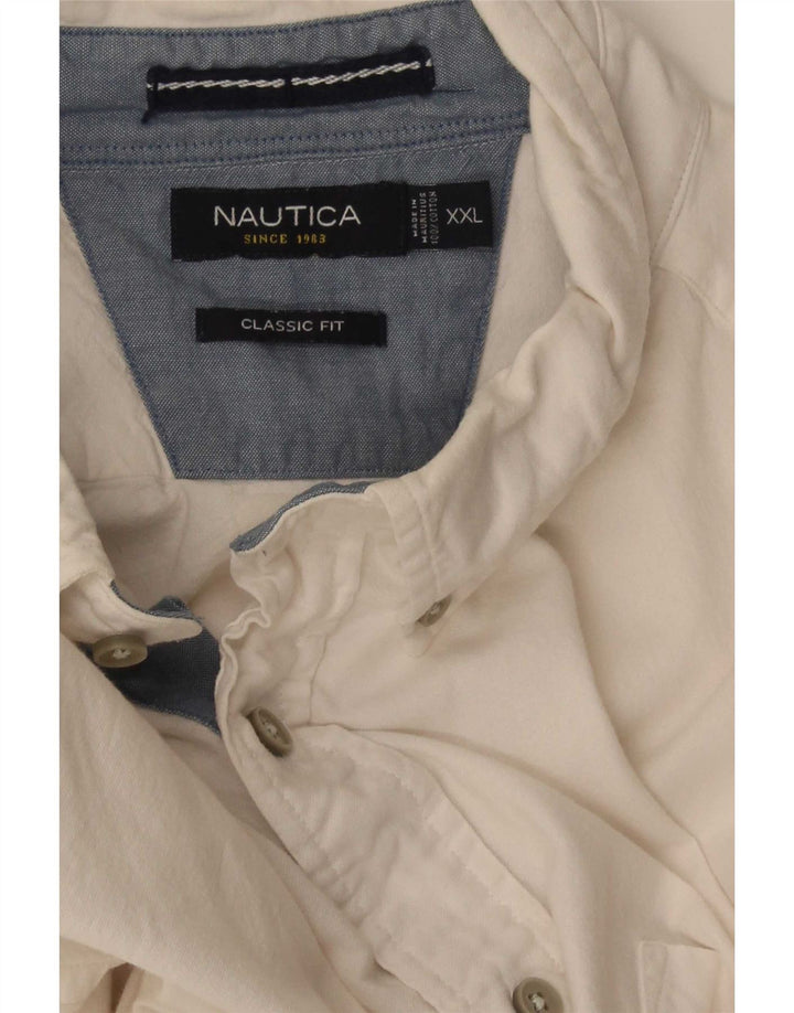 Nautica Chemise coupe classique pour homme 2XL en coton blanc