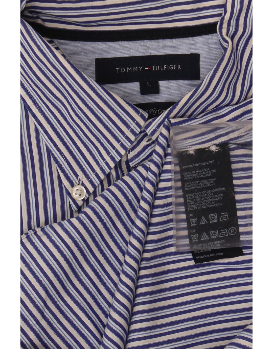 Tommy Hilfiger Chemise Homme Large Bleu Rayé Coton