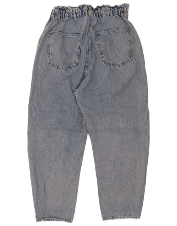 Zara Jean court taille haute fuselé pour femme EU 42 Large W32 L26 Bleu Coton