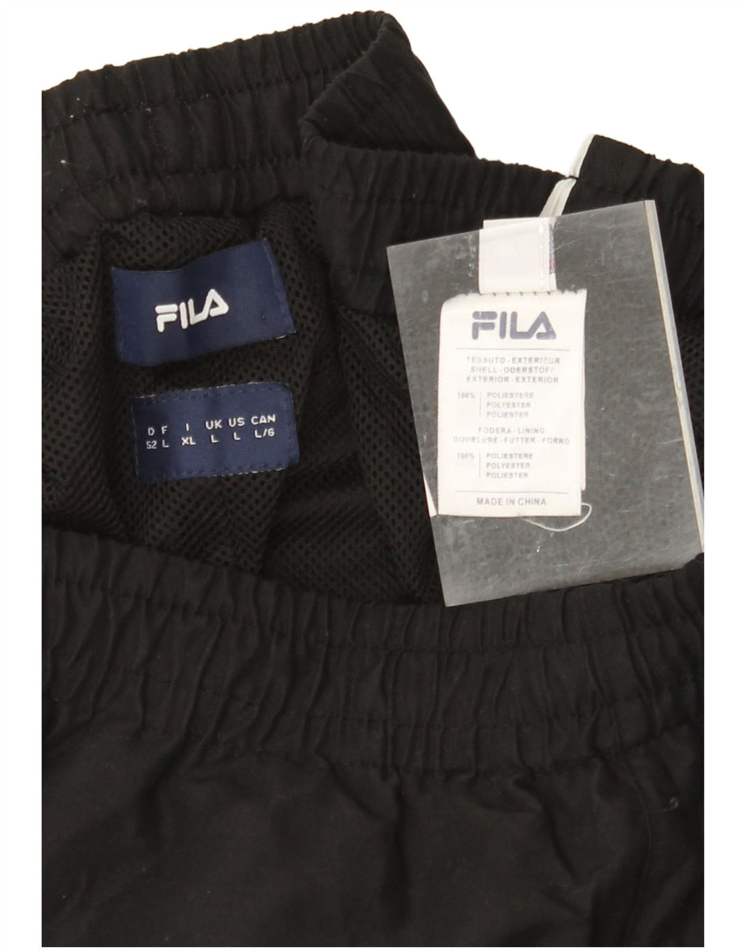 FILA Mens Graphic Tracksuit Trousers Large  Black Colourblock Polyester