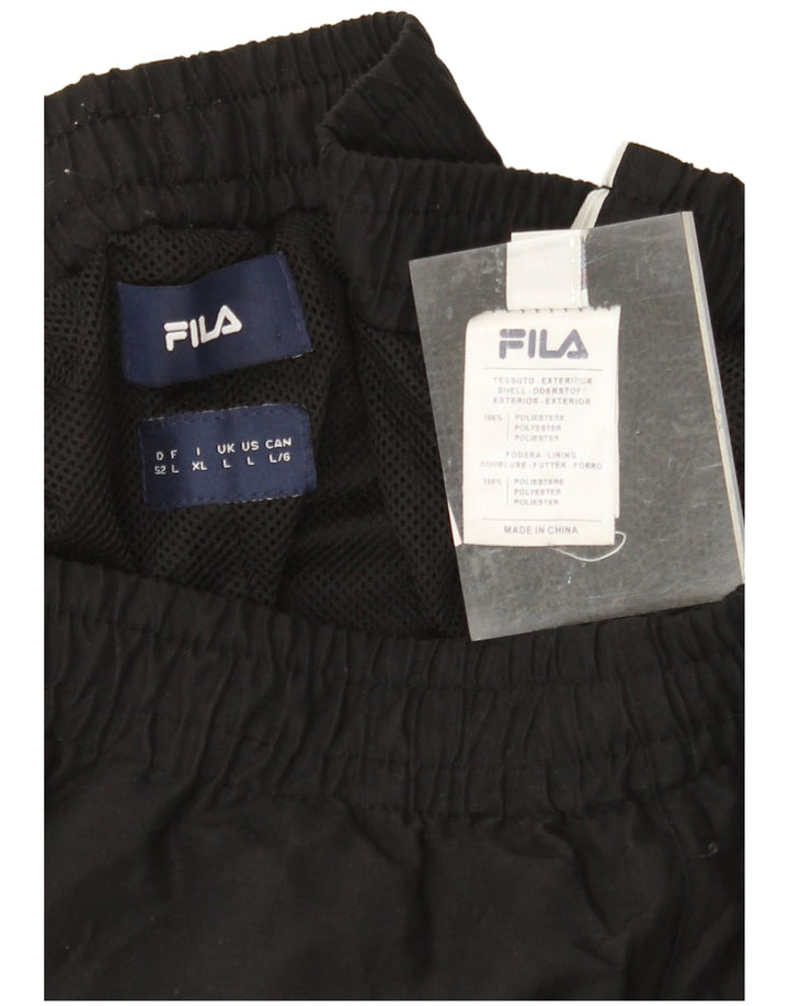 FILA Mens Graphic Tracksuit Trousers Large  Black Colourblock Polyester